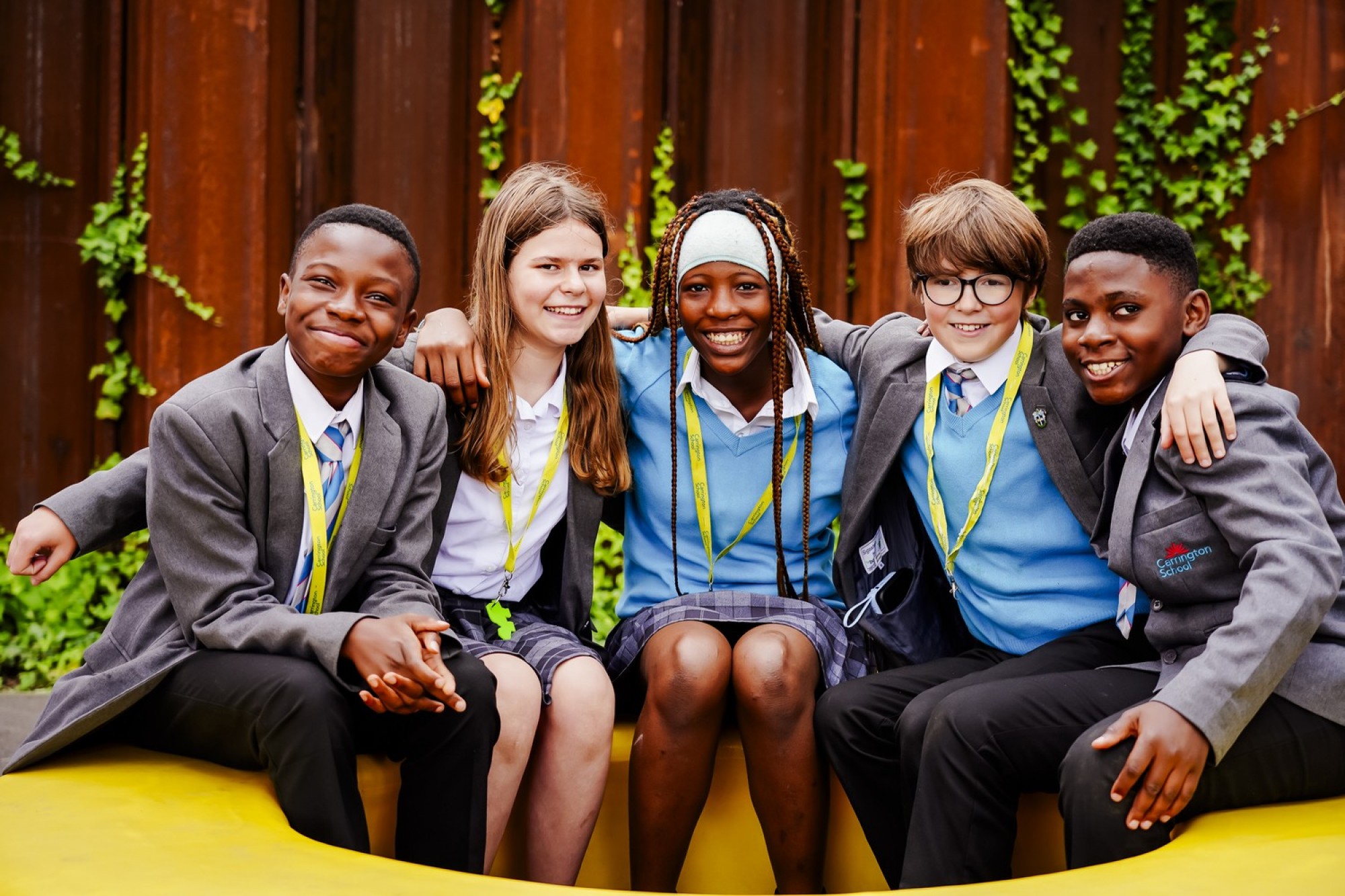Pupils outside Carrington School